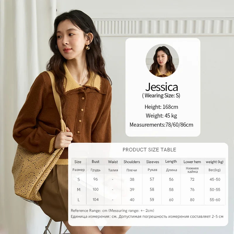 Mishow Double-Layer Turn-Down Collar Loose Sweater MXE45Z2502