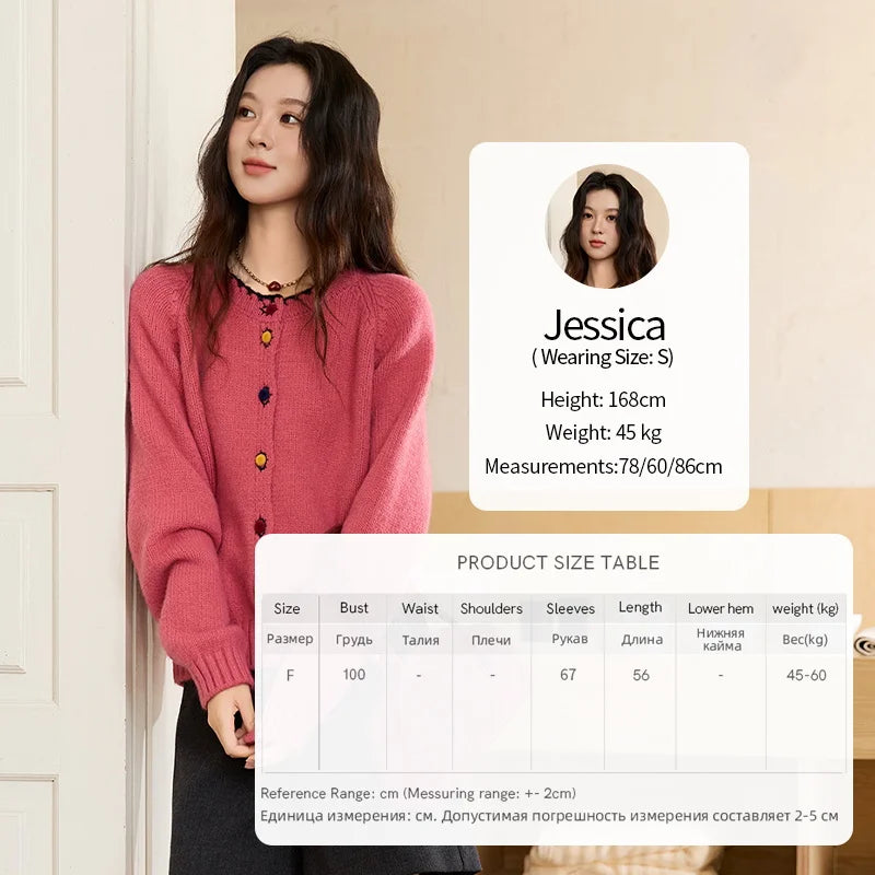 Mishow Color Button Minimalist Crew Neck Cardigan MXE88Z2688
