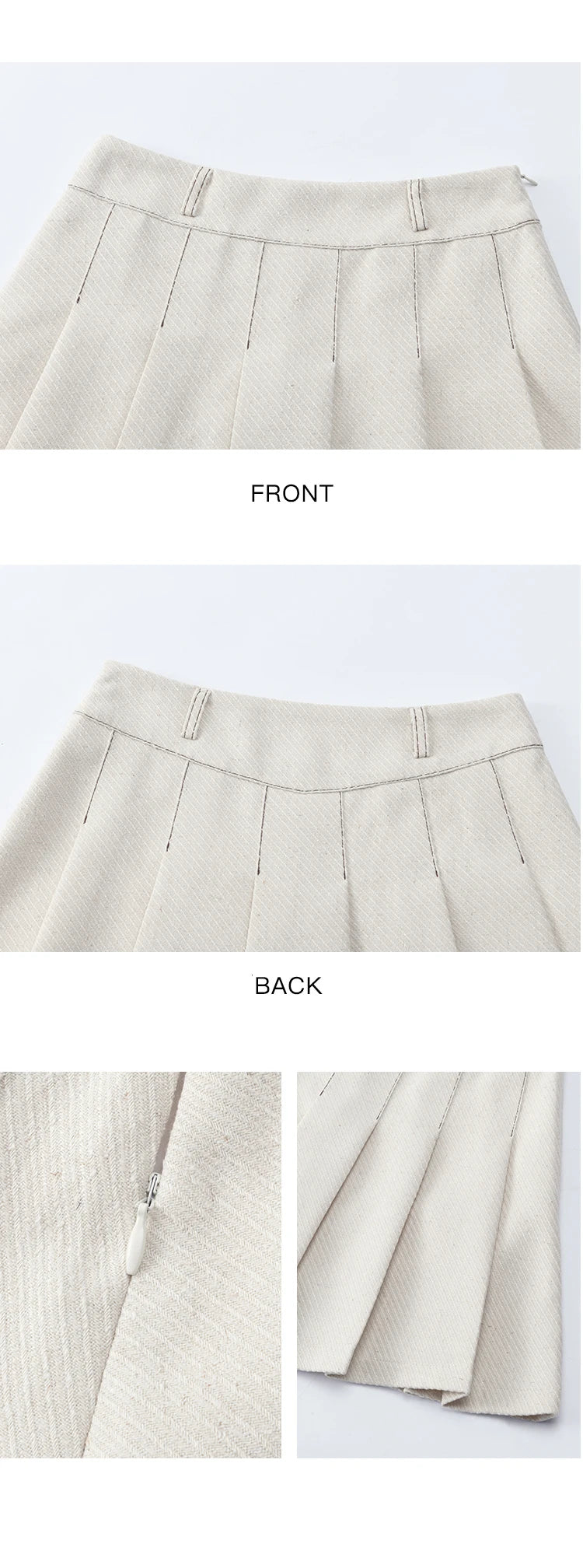 Mishow French Apricot Stand Collar Shirt & Pleated Mini Skirt Set MXD48C0365