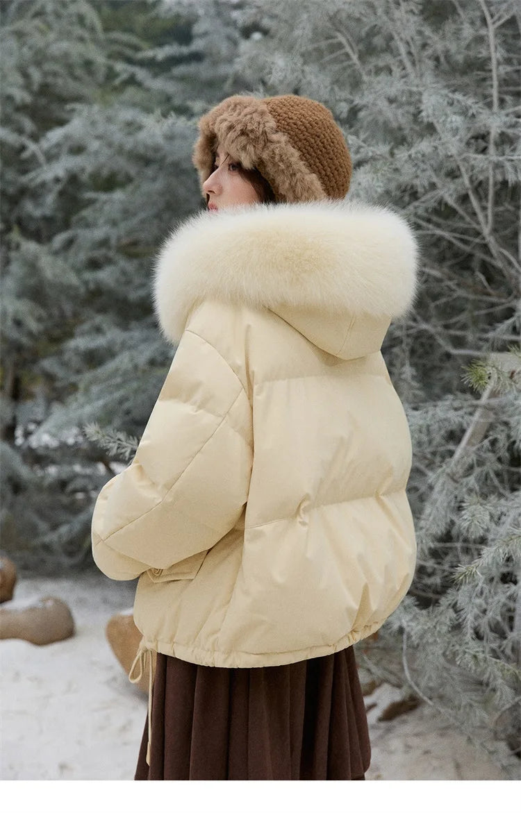 Mishow Short Detachable Fur Collar Down Jacket MXE87Y0084