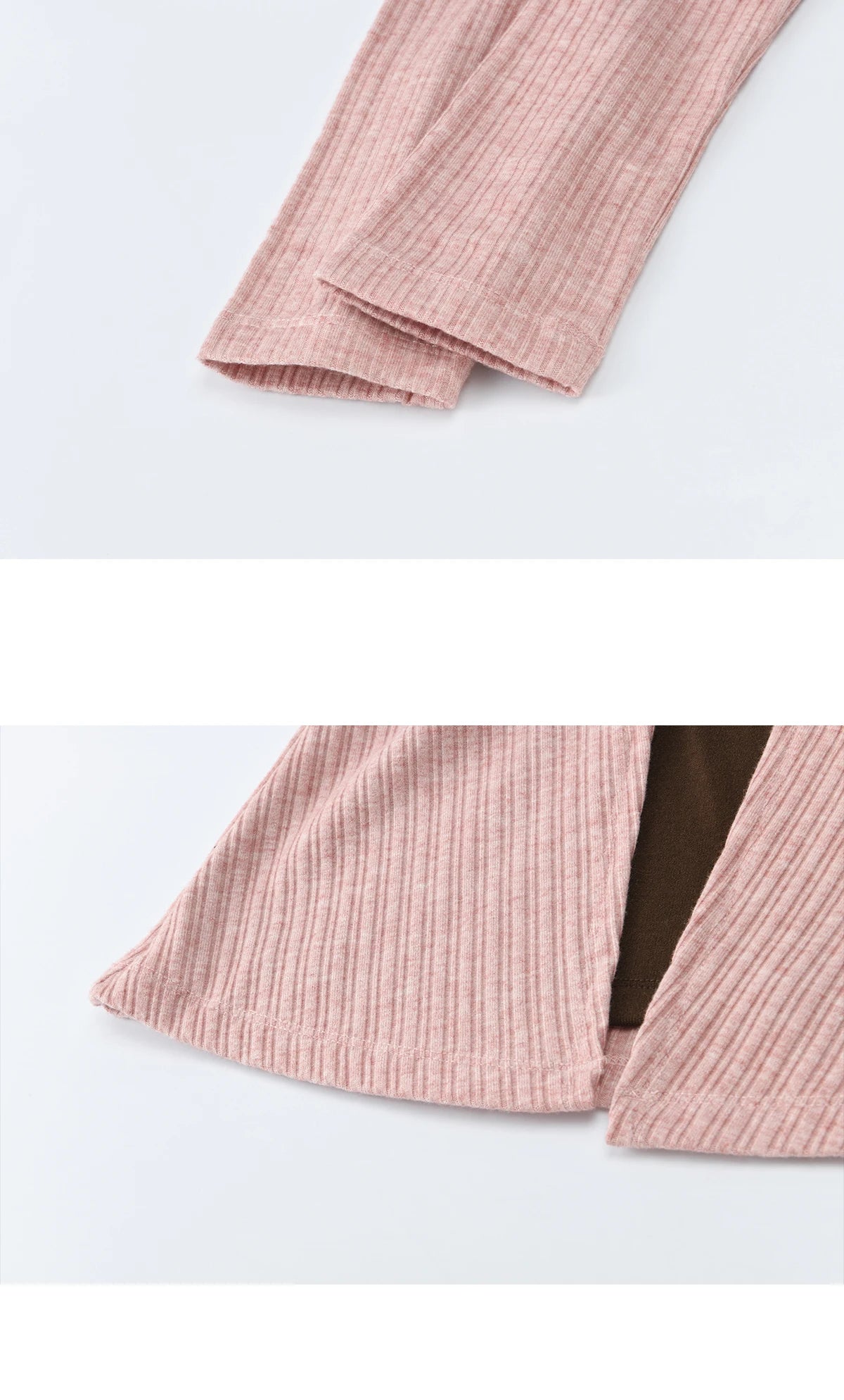 Mishow Pink Brown Fake Two-Piece Knot Front Top MXF11Z2912