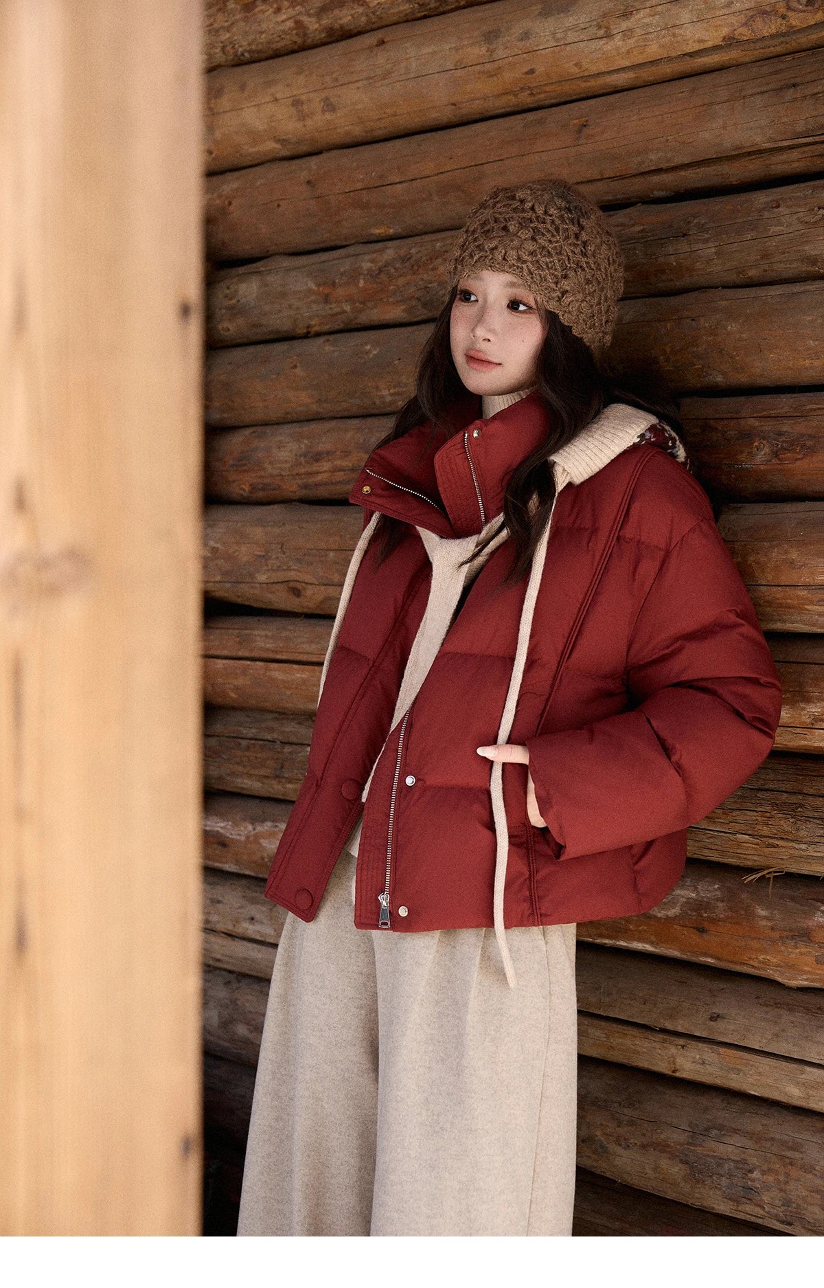 Mishow Christmas Jacquard Hat Down Jacket MXE90Y0086