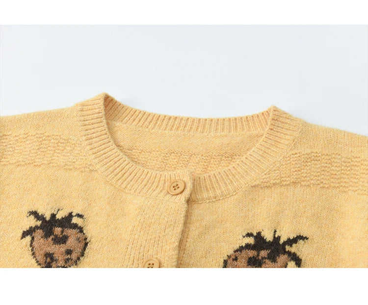 Mishow Funny Pineapple Jacquard Round Neck Cardigan MXE87Z2752