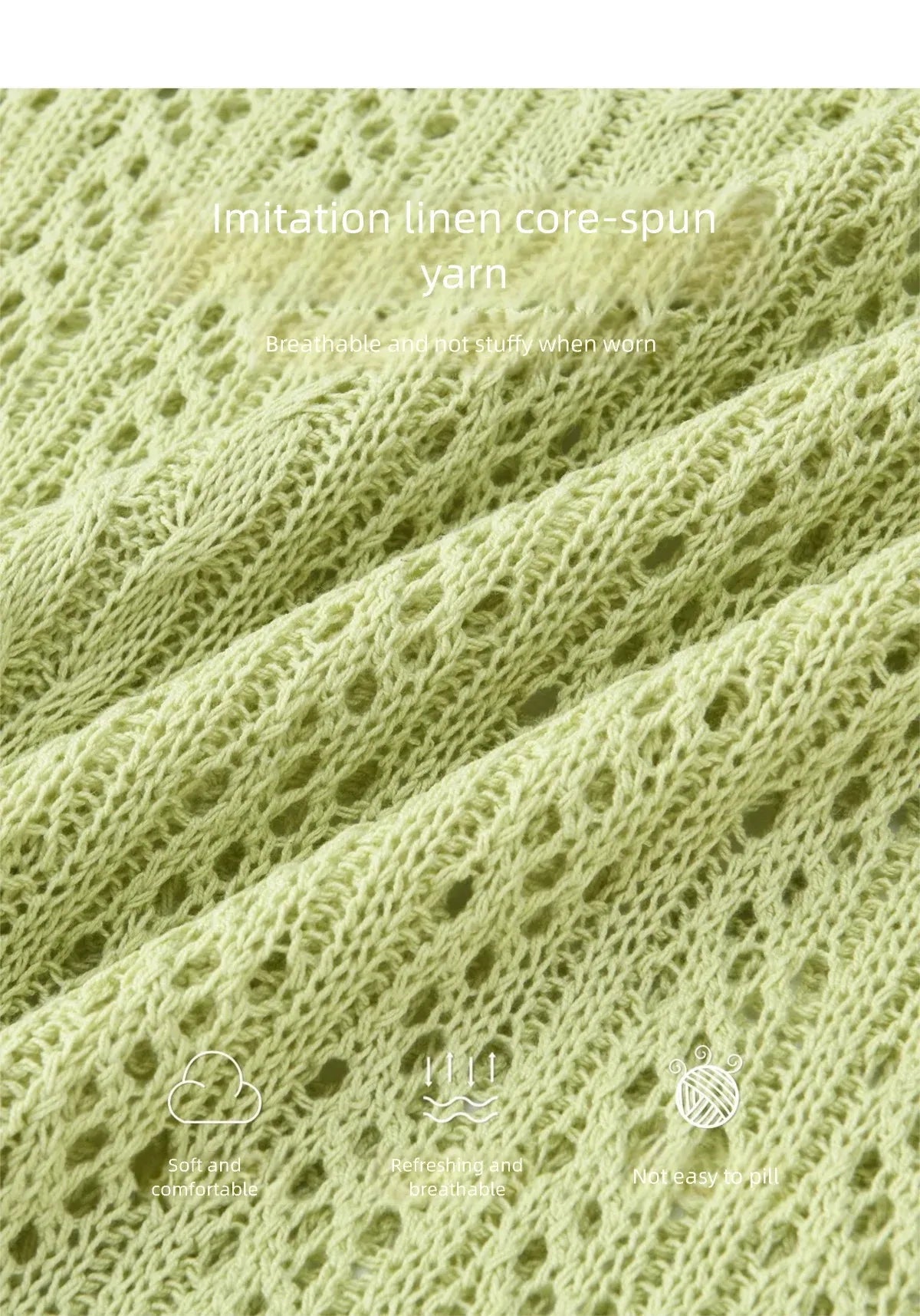 Mishow Green Hollow Cable Knit Top & Camisole Set MXF16T1524