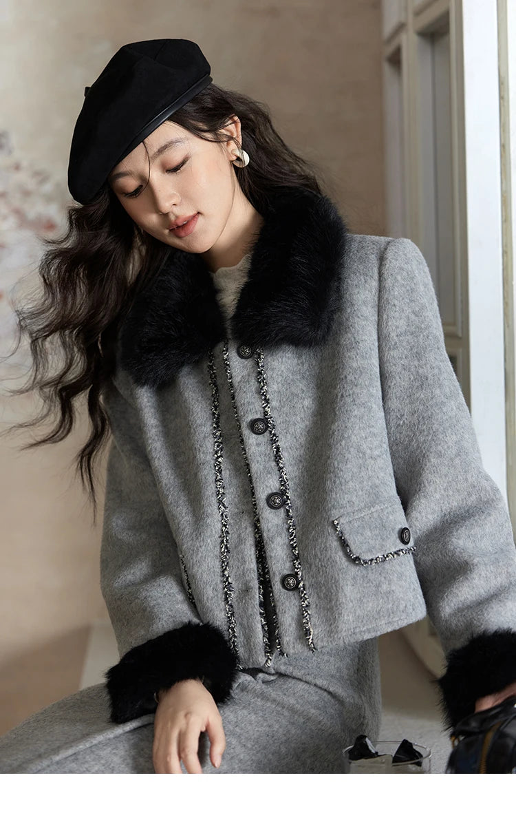 Mishow Short Tweed Jacket & Midi Skirt Set MXD54W0553