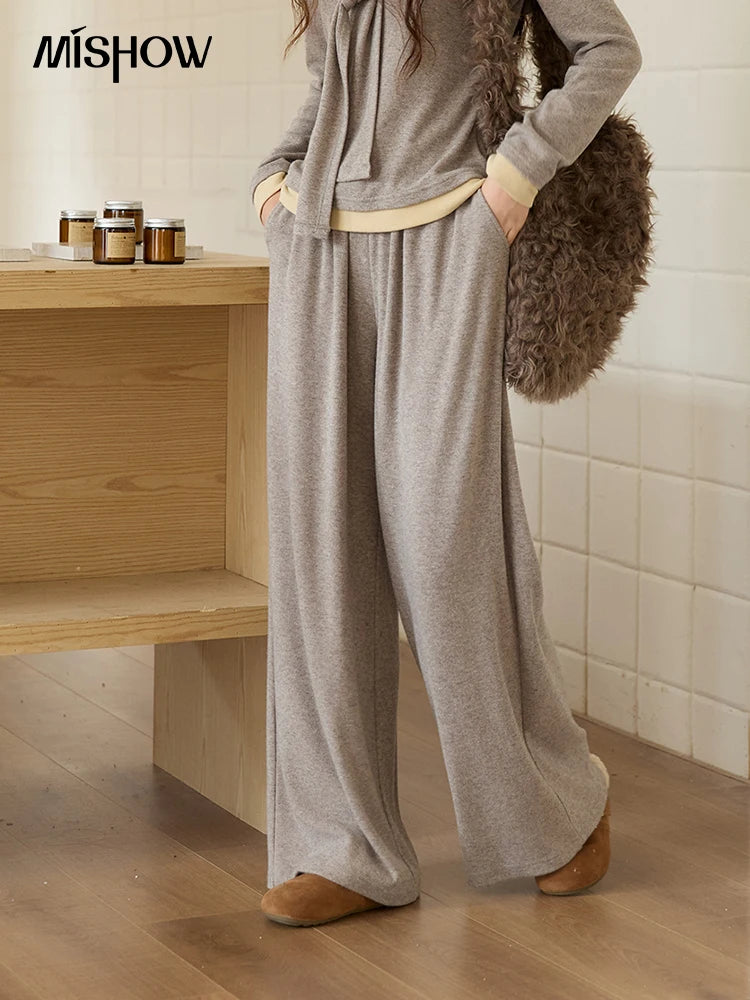 MISHOW Elastic Waist Casual Pants Loose Wide Leg Trousers MXE89K1119