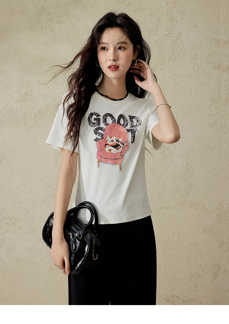 MISHOW Printed Round Neck Soft Cotton Tee MXE13T0461