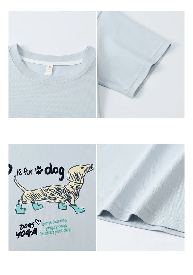 Mishow Flocked Puppy Print Loose Tee MXE33T0542
