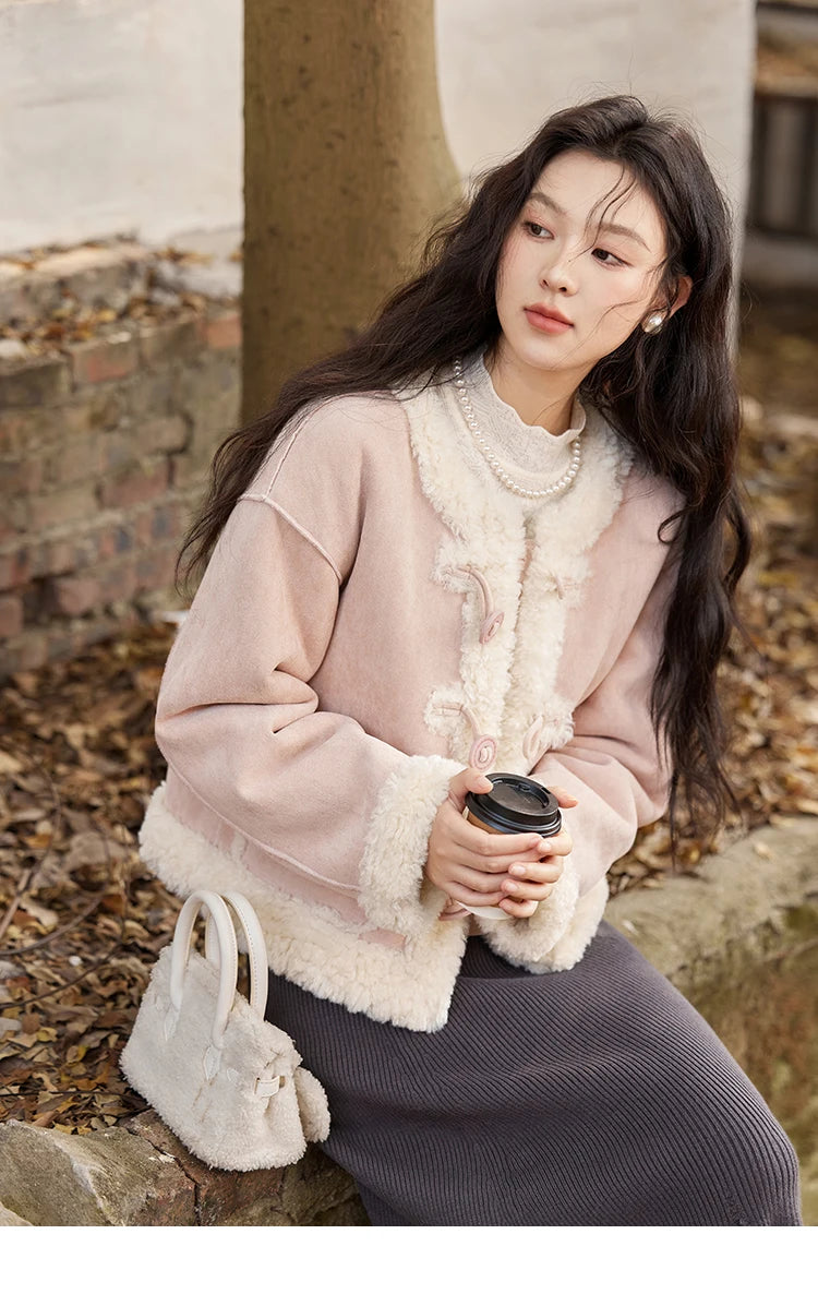 MISHOW Double Face Fur Coat Suede Splicing Fleece Warm MXD55W0646
