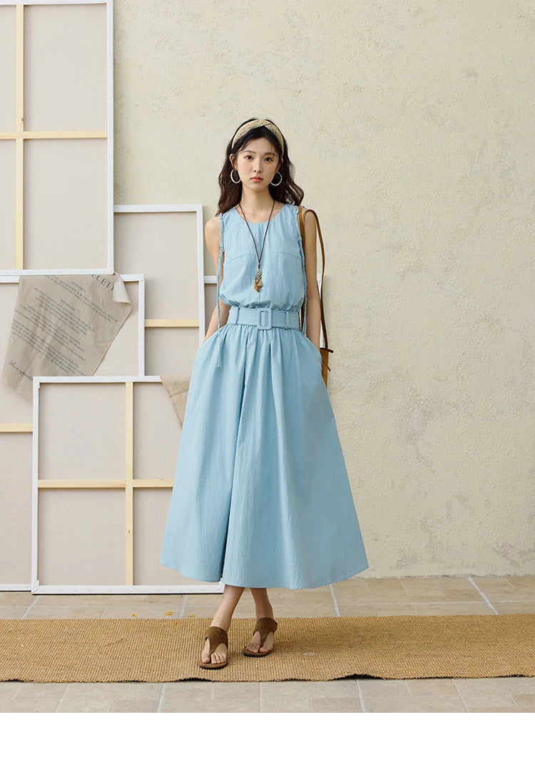 Mishow Hand Woven Fried Dough Twists Waist Belt Dress MXE34L2223