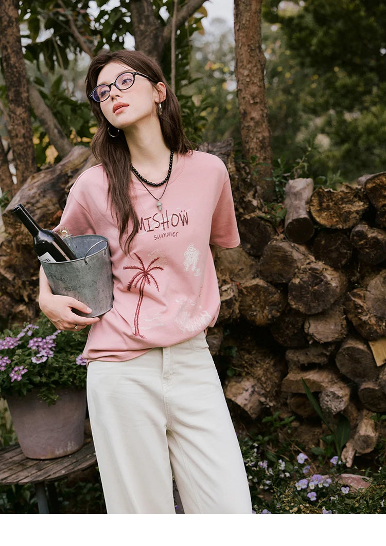 Mishow Coconut Tree Print Holiday Tee MXE31T0516