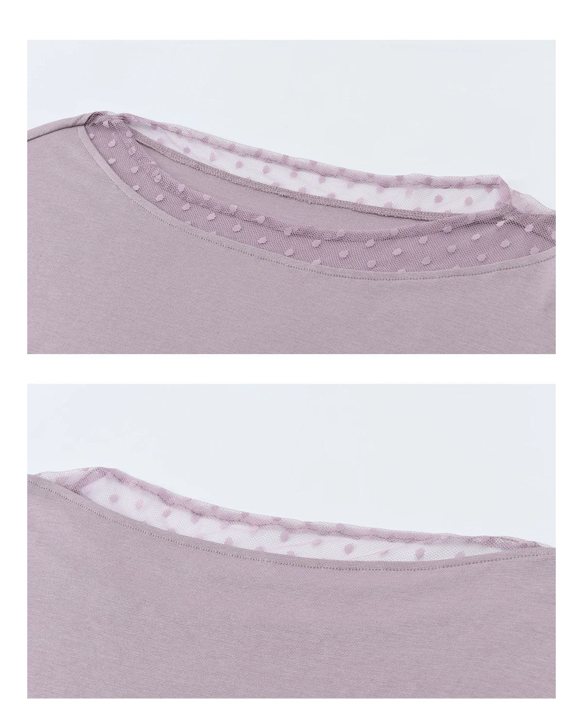 Mishow Mesh Wool Lace Polka Dot Splicing Top MXF13Z3001
