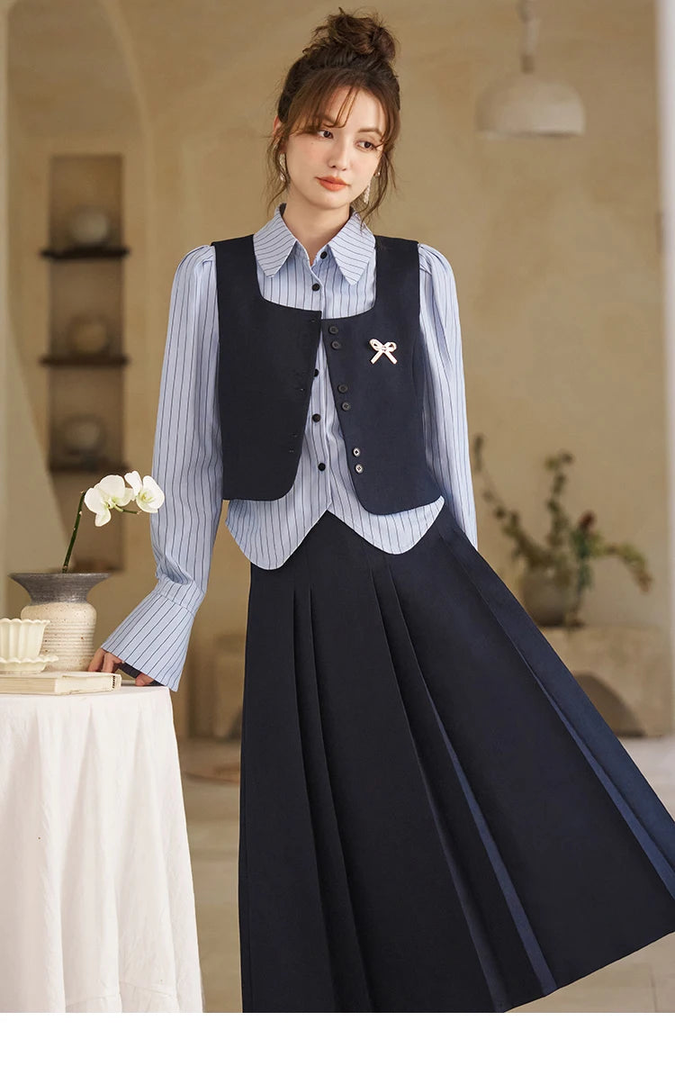 Mishow French Bow Square Neck Vest Coat MXD12W0294