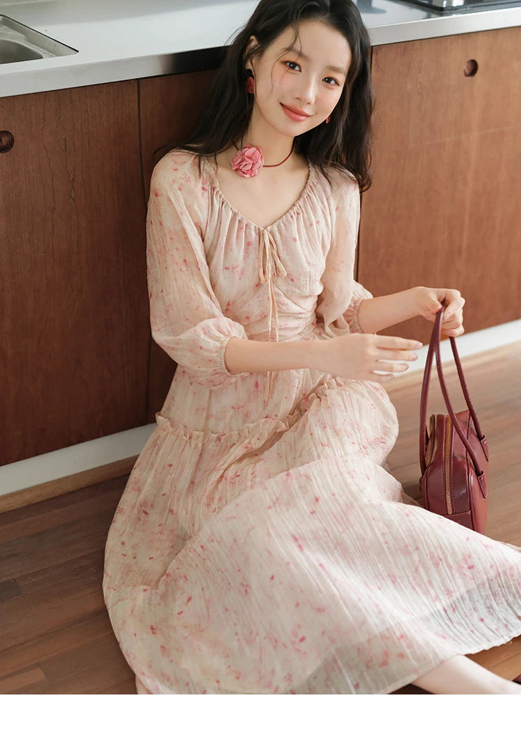 Mishow Korean Floral Convertible Off Shoulder Dress MXE41L2479