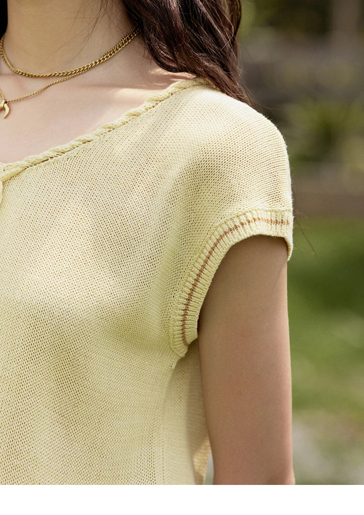 Mishow Office Lady V-Neck Bead Design Pullover MXE33Z1227