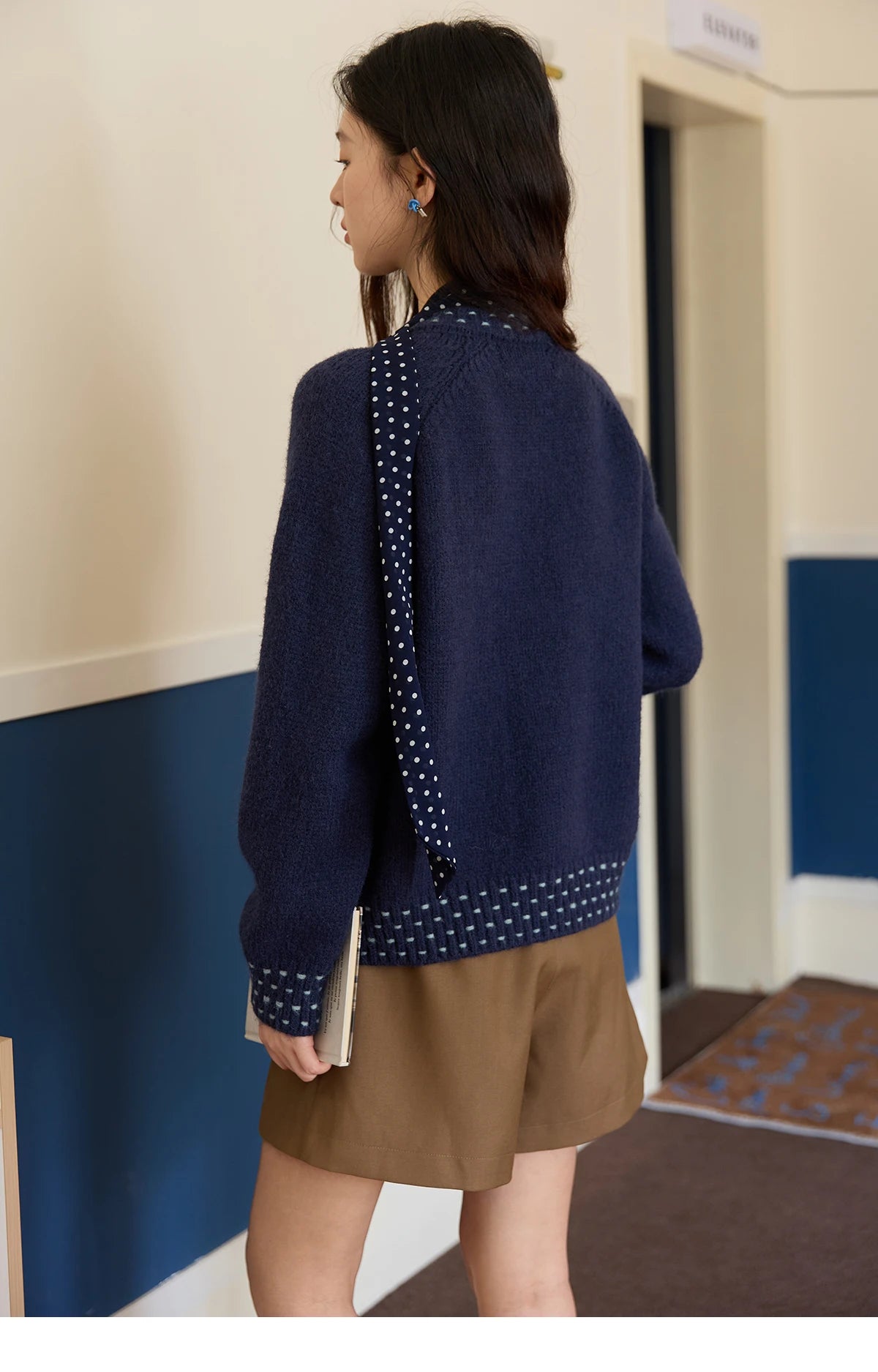 Mishow Yellow Cable Knit Hand-Drawstring Cardigan MXE47Z2566
