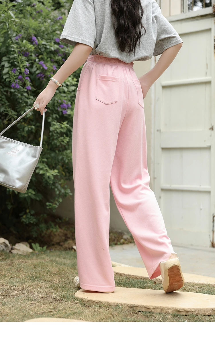 MISHOW Waffle Texture Pants Elastic Waist Drawstring Pocket MXD14K0608