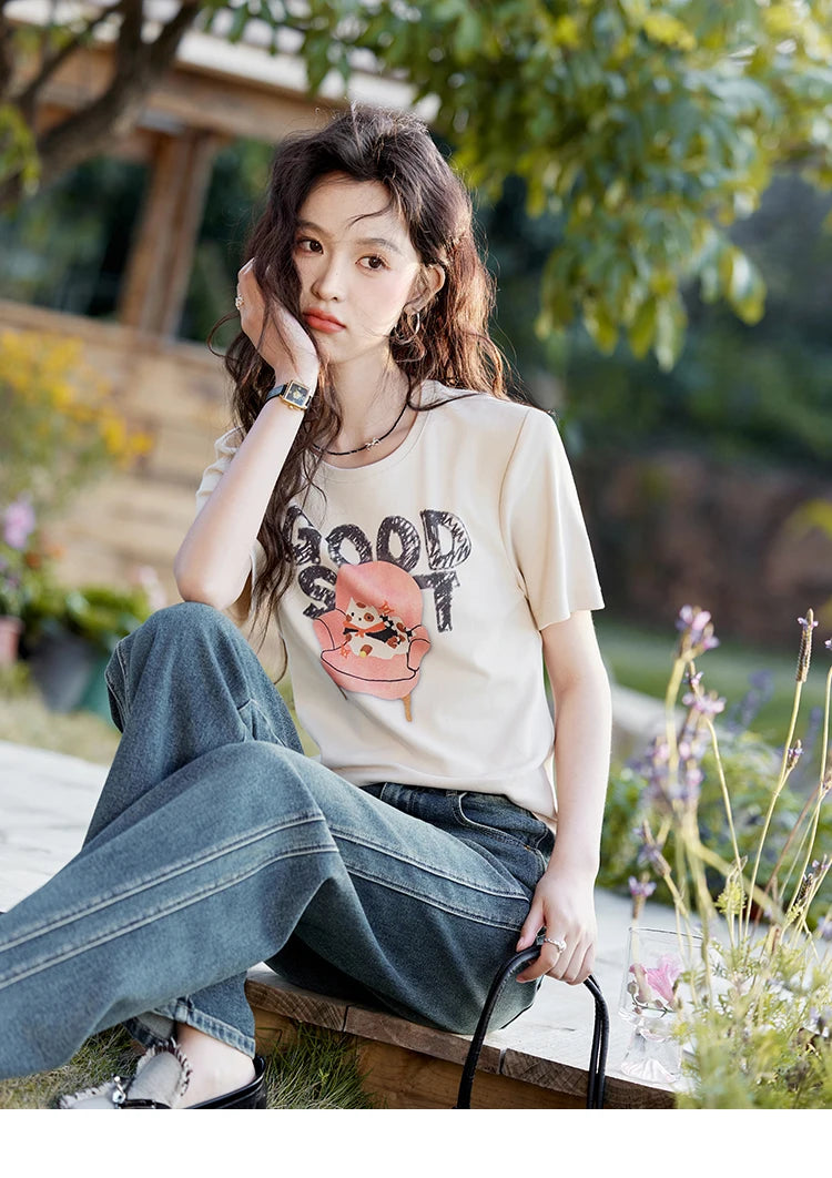 MISHOW Printed Round Neck Soft Cotton Tee MXE13T0461