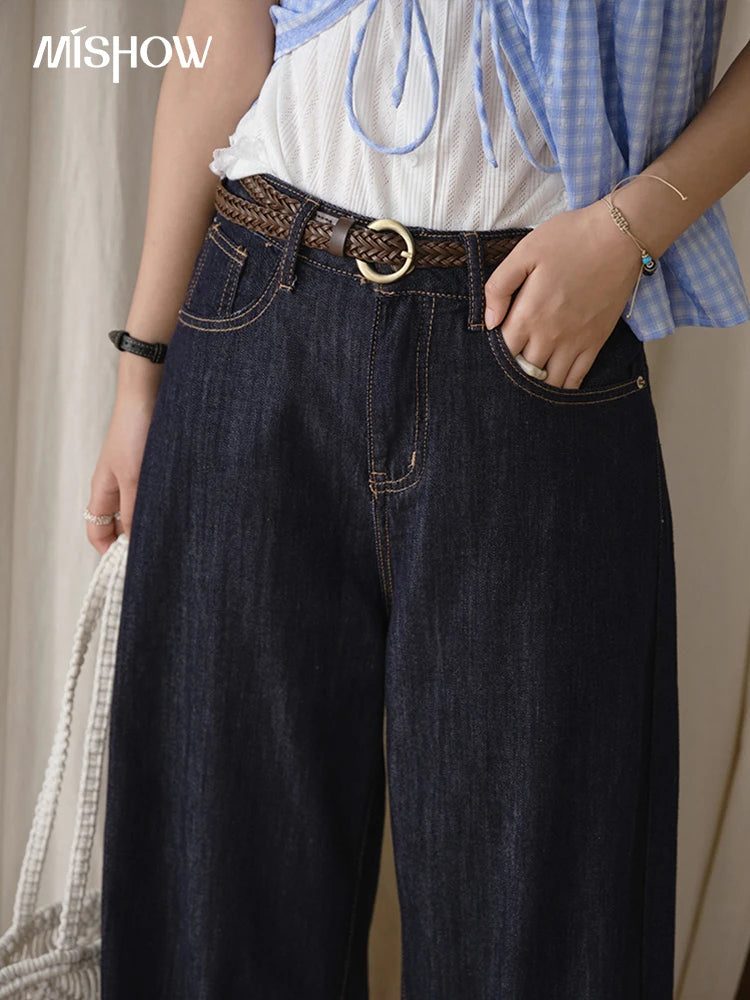 Mishow High Waist Wide Leg Straight Jeans MXE37K0995