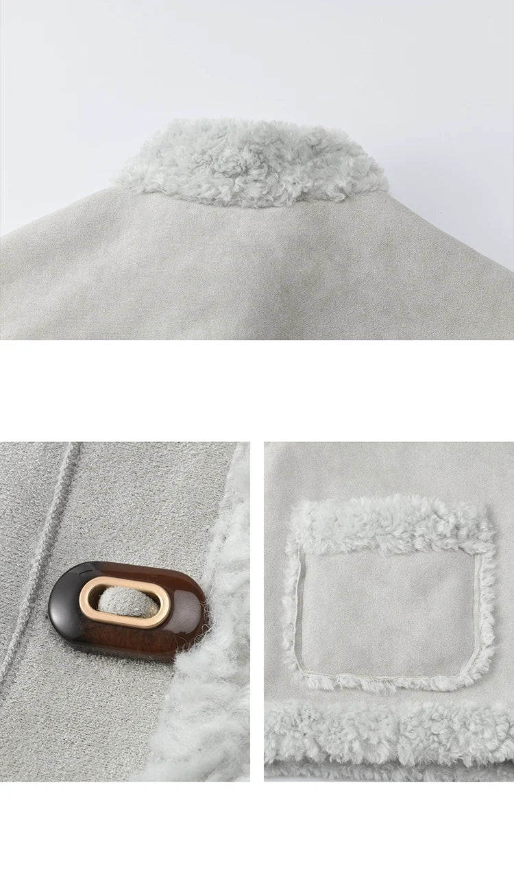 MISHOW Suede Composite Fur Jacket Stand-Up Collar Windproof MXE87W0941