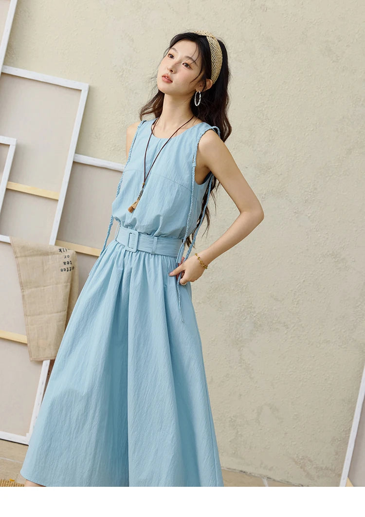 Mishow Hand Woven Fried Dough Twists Waist Belt Dress MXE34L2223