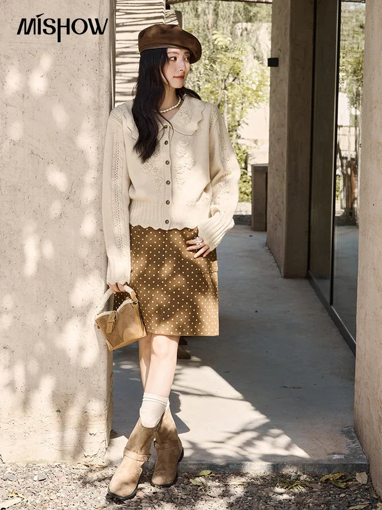 Mishow French Retro Doll Collar Embroidered Sweater MXD35Z0895