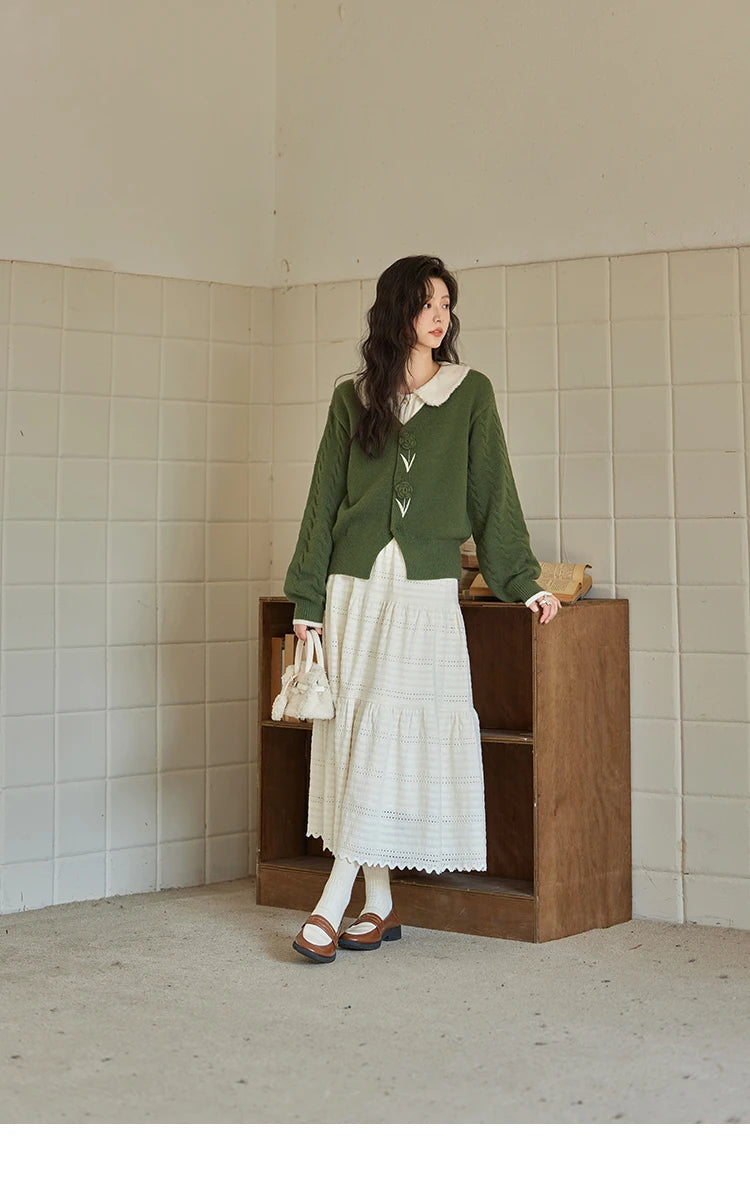 Mishow Three-Dimensional Flowers V-Neck Cardigan MXD36Z0894