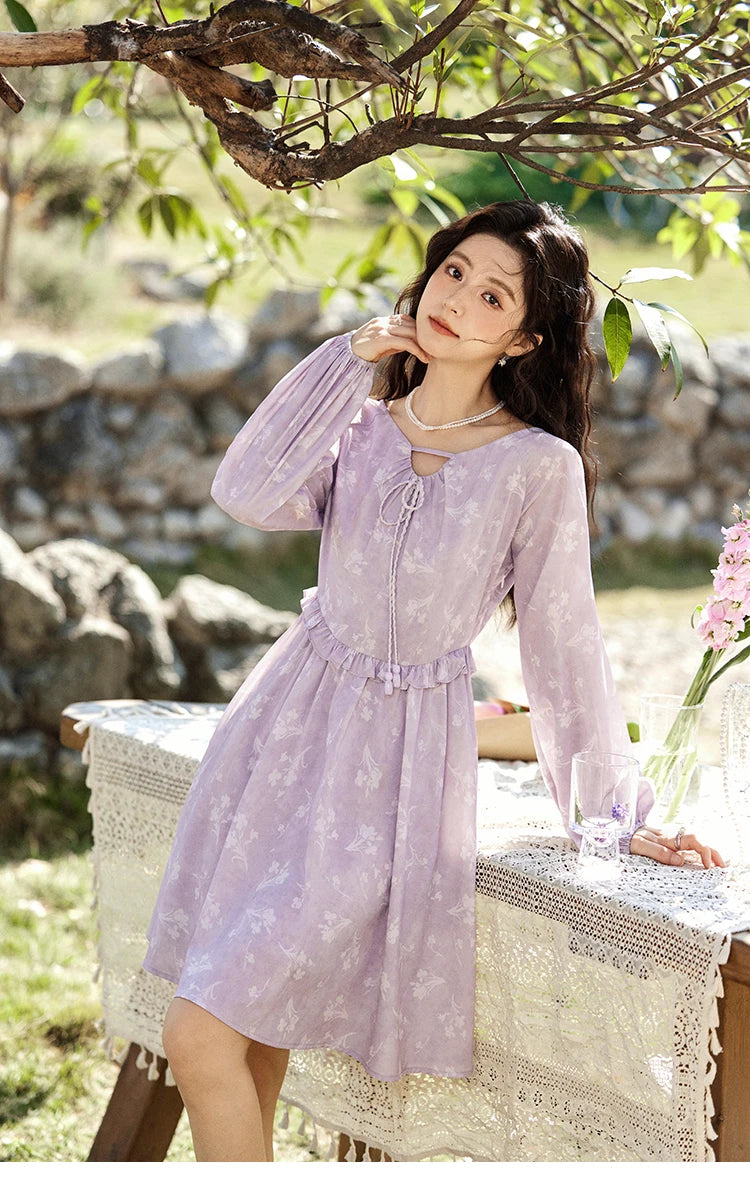 MISHOW Iris Chiffon Black Fungus Edge Fairy Dress MXE13L2095
