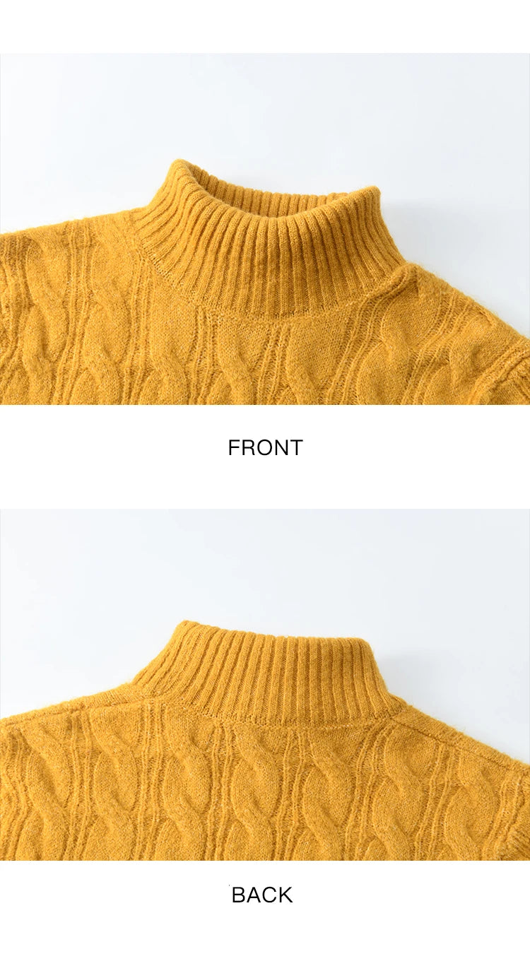 Mishow Turtleneck Texture Solid Warm Pullover MXD57Z1090