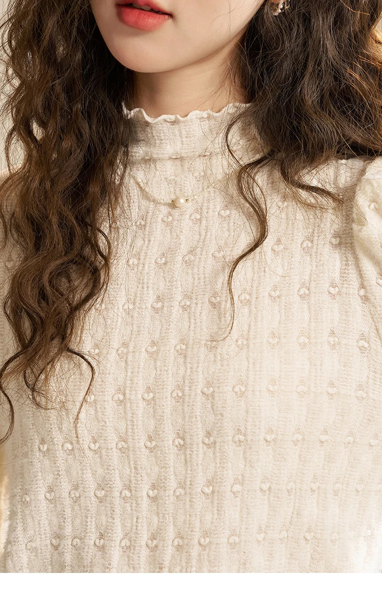 Mishow Lace Mock Neck Bottoming Shirt MXC58Z0481