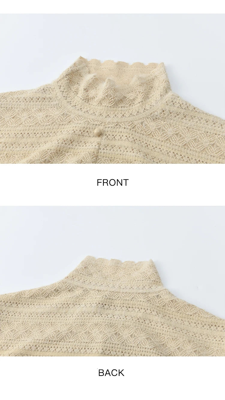 Mishow Elegant Half-High Collar Lace Shirt MXE48X2501