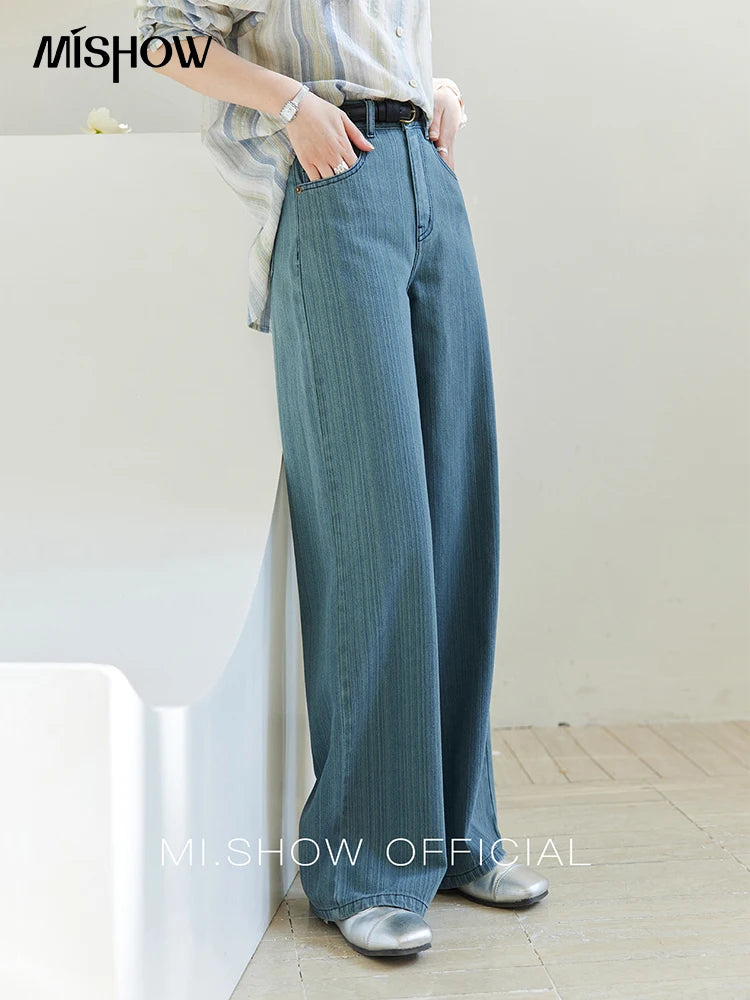 Mishow Embroidery Pockets Straight Leg Jeans MXE14K0870