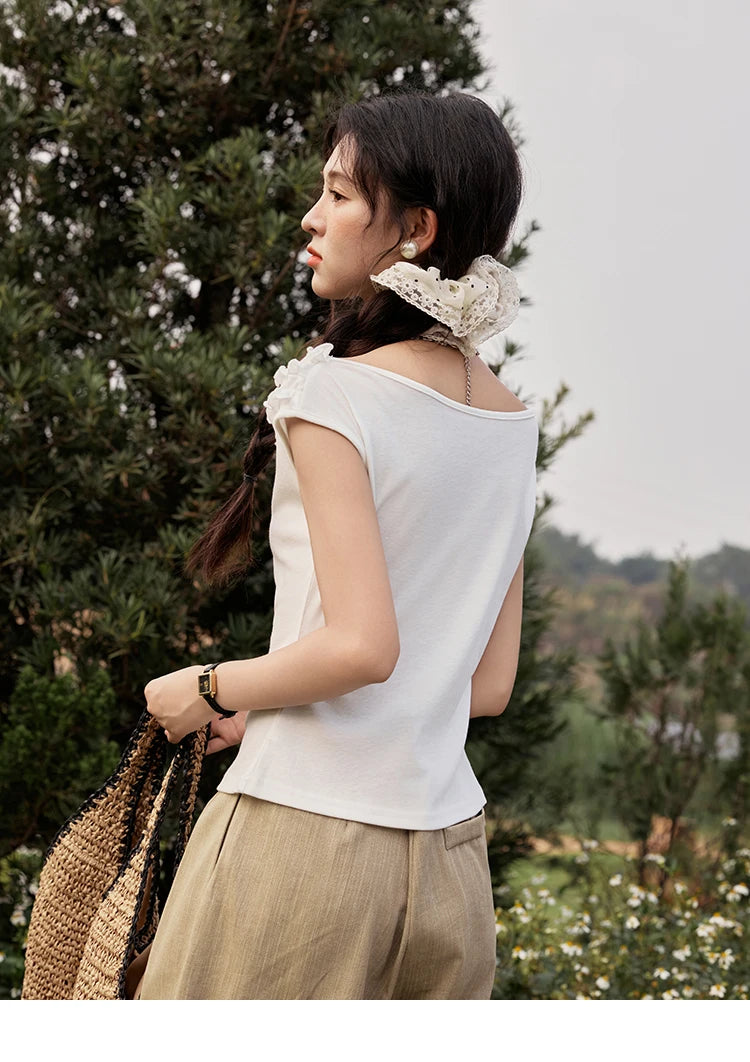 MISHOW French Slash Neck Raglan Wool Tee MXE34T0605