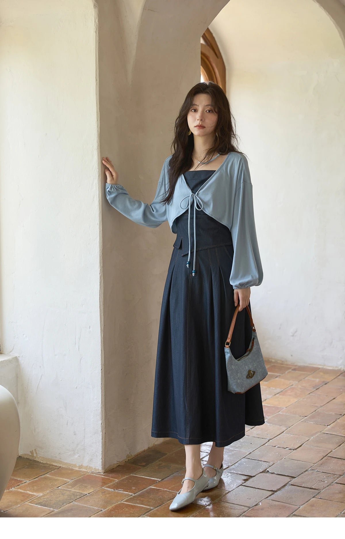 Mishow Imitation Denim Square Collar Camisole Dress (Separately) MXE41T0693