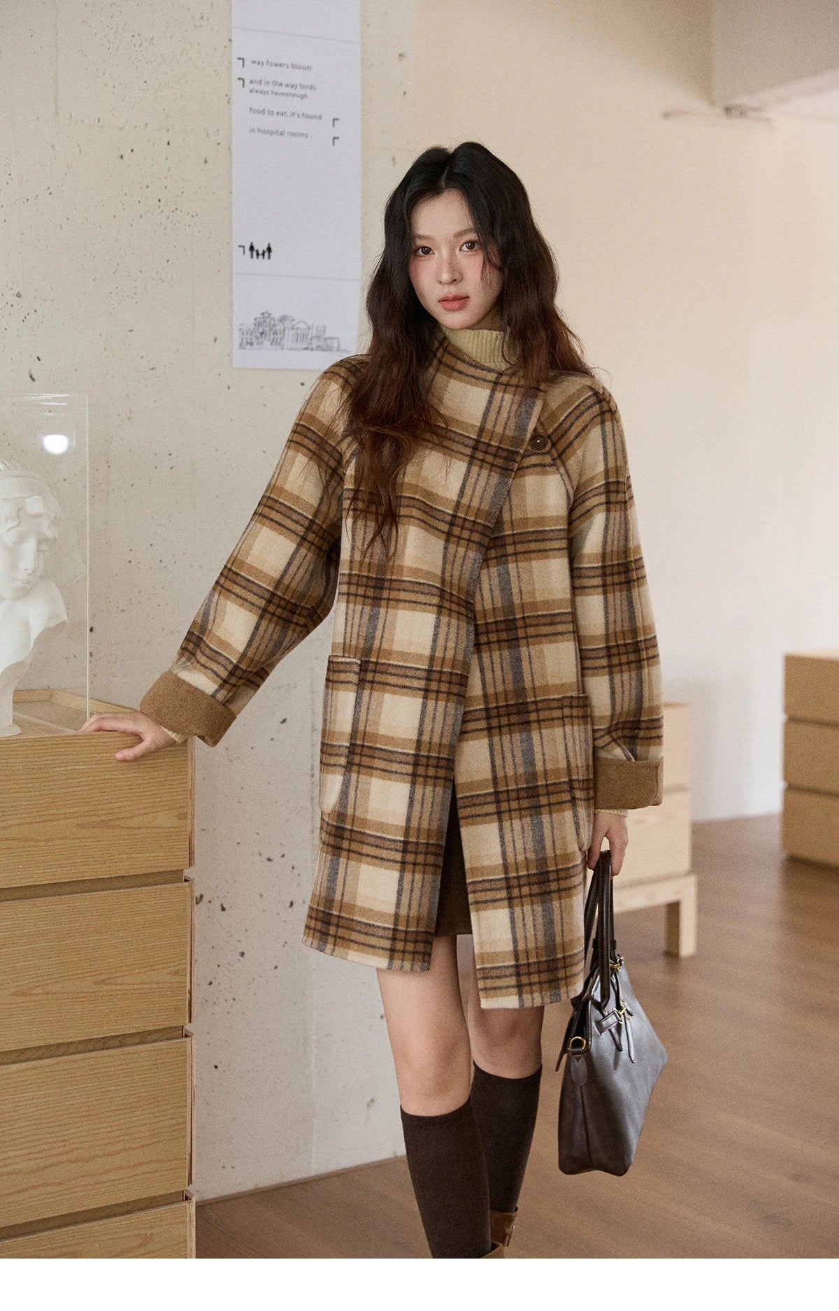 Mishow Plaid Double-Faced Wool Coat MXE89W0898