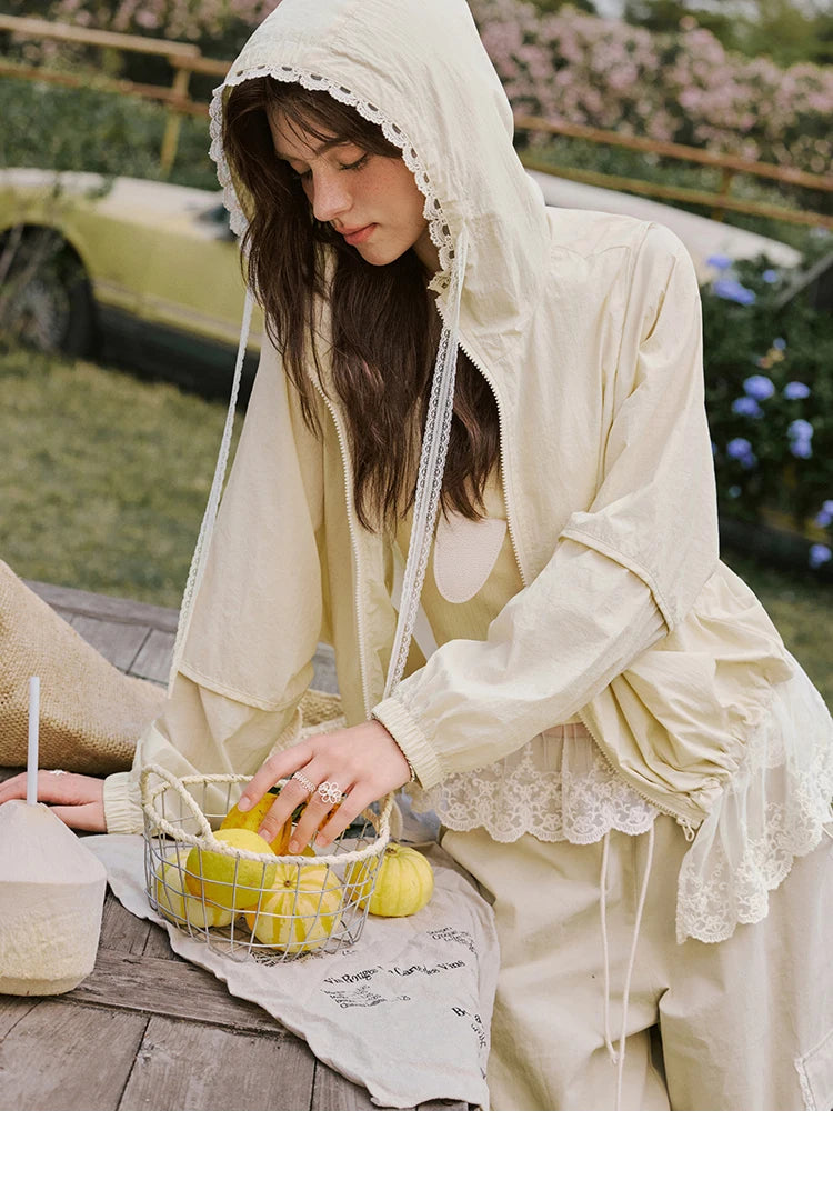 Mishow Hooded Lace Sunscreen Cardigan MXE33W0780