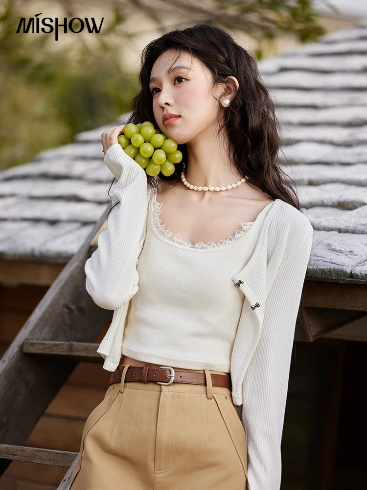 Mishow Butterfly Button Slim Fit Cardigan MXE11Z1104