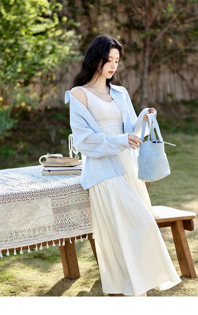 MISHOW Solid A-Line Slim Long Skirt High Waist Zipper MXE12B0663