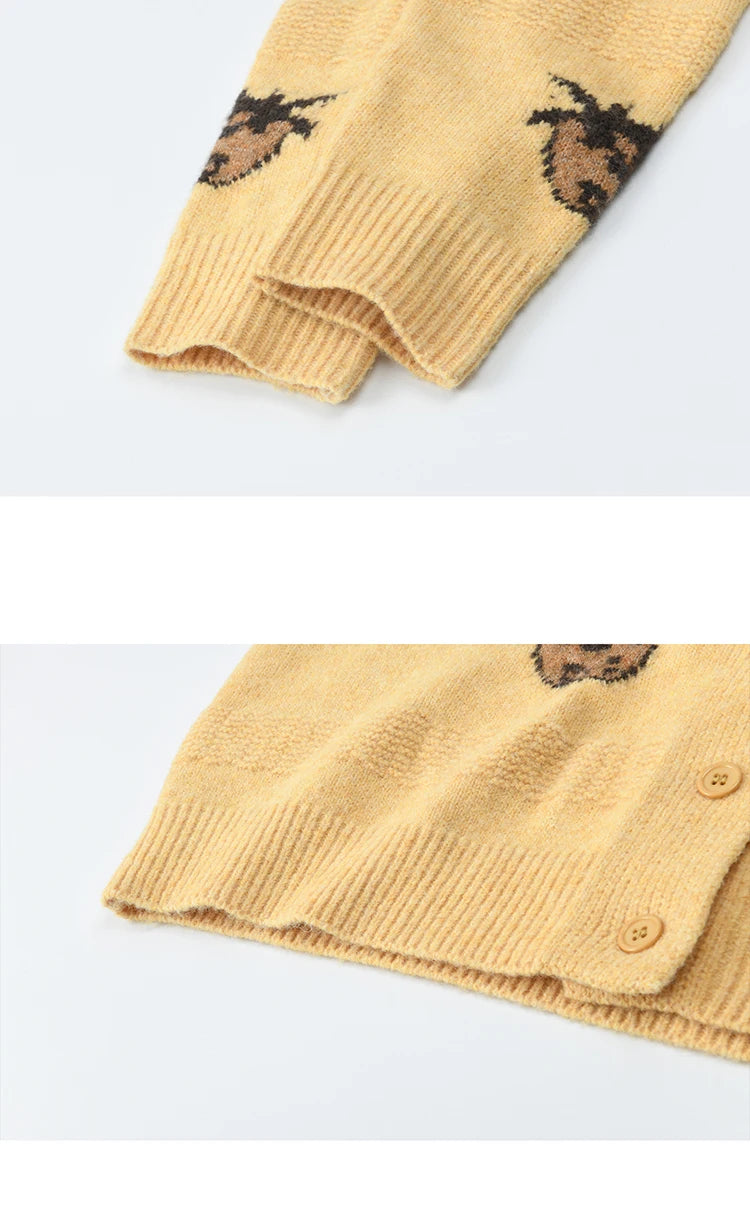 Mishow Funny Pineapple Jacquard Round Neck Cardigan MXE87Z2752