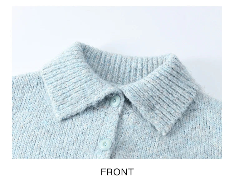 Mishow Turn Down Collar Wool Blend Cardigan MXD59Z1136