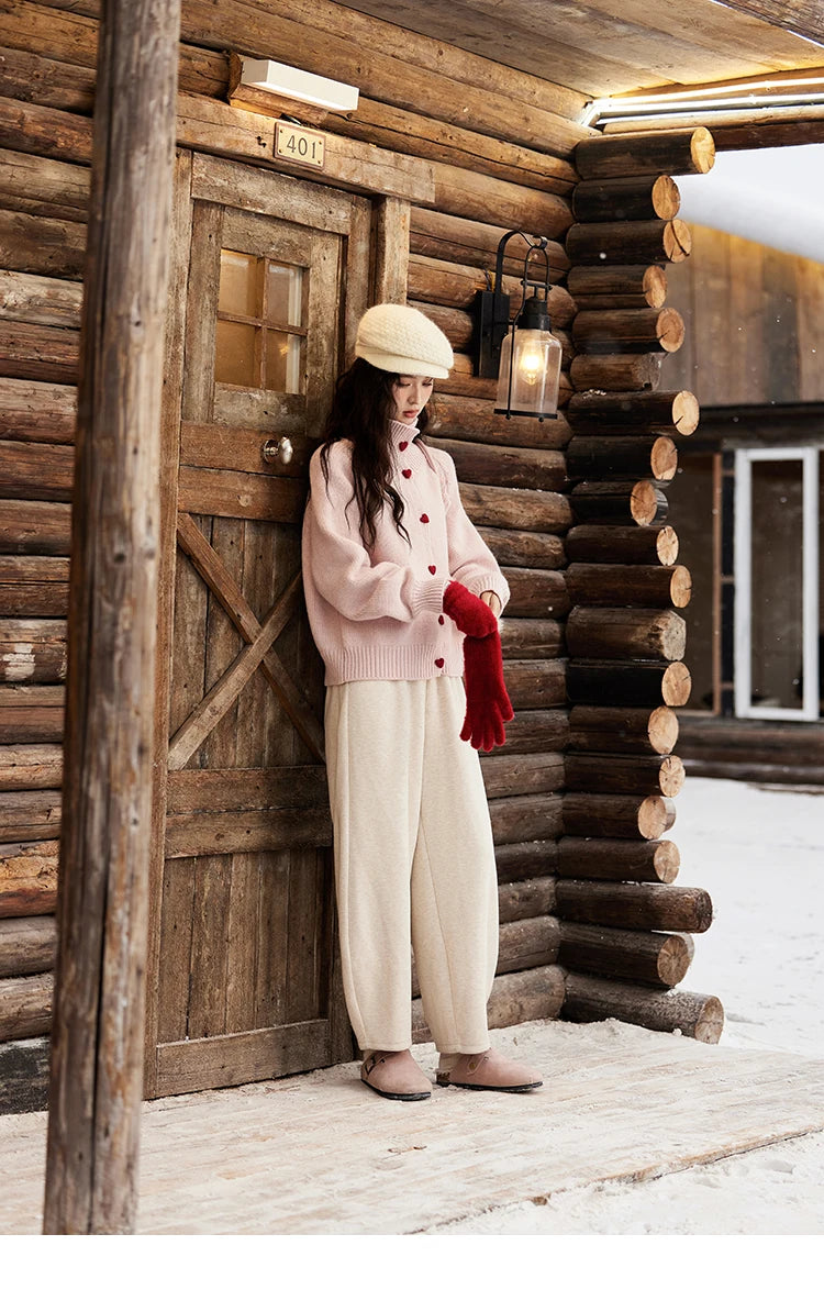 Mishow Love Heart Button Color Clash Cardigan MXD58Z1127