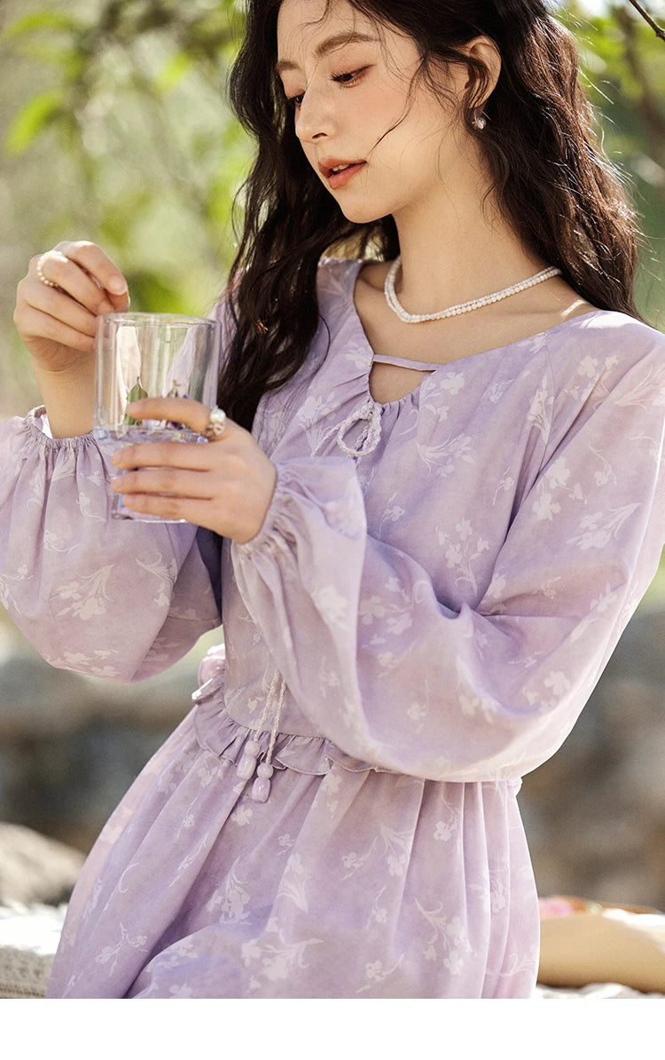 MISHOW Iris Chiffon Black Fungus Edge Fairy Dress MXE13L2095