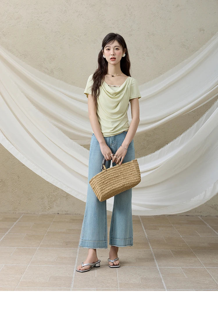 Mishow Swing Collar Shell Ribbon Tee MXE33T0524