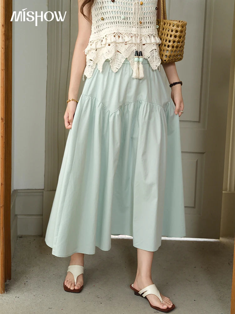 MISHOW High Waist A-Line Skirt Slim Elastic Waist MXE37B0749