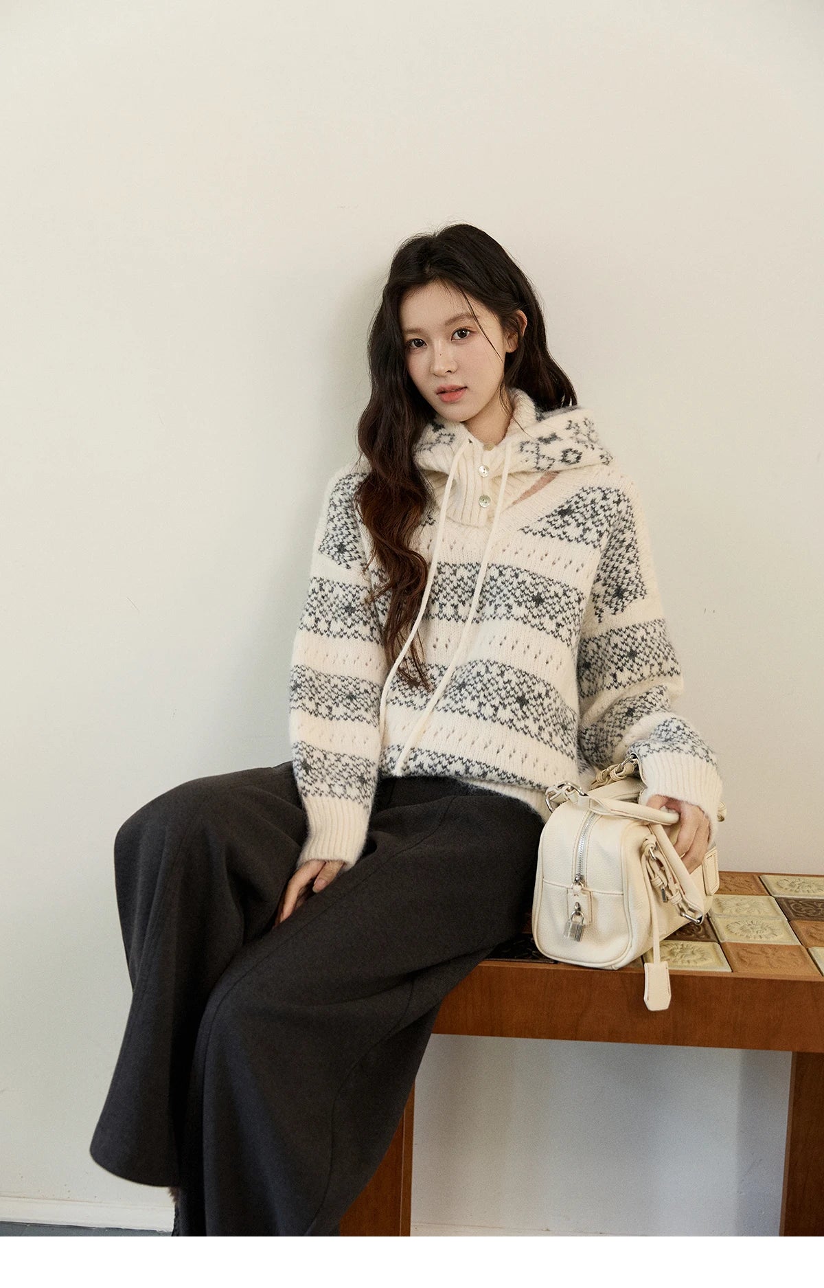 Mishow Fair Isle Removable Hood Sweater MXE94Z2979