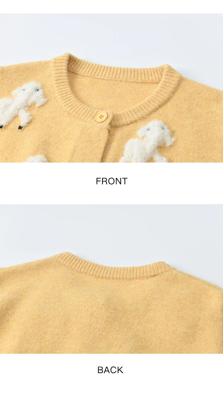 Mishow Lamb Jacquard Round Neck Cardigan MXE48Z2571