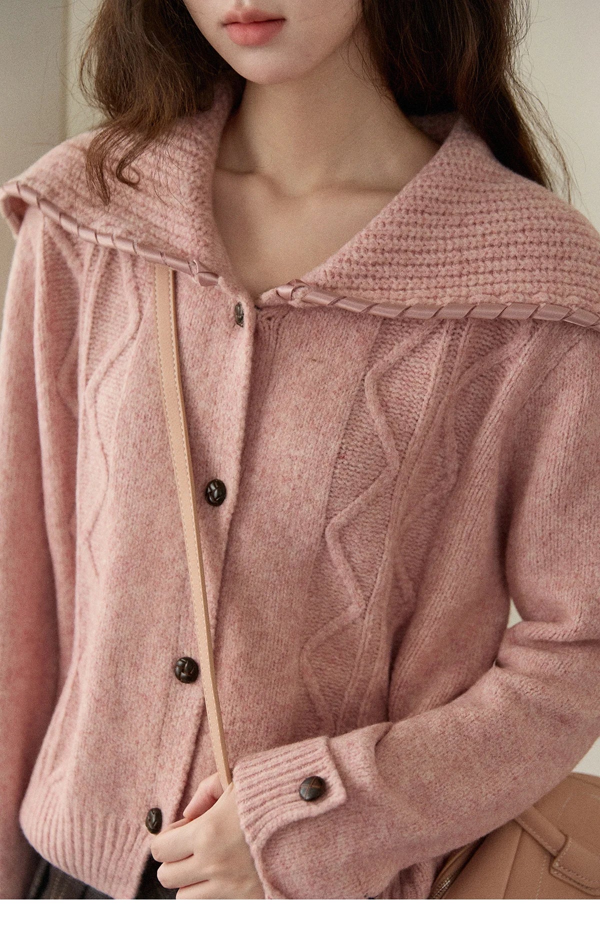Mishow Elegant Large Turn-Down Collar Knit Cardigan MXE89Z2636