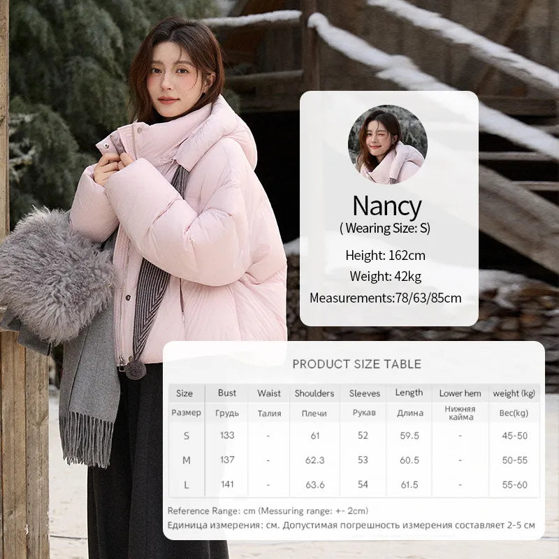 Mishow Pom-Pom Hooded Sweet Down Jacket MXE92Y0088