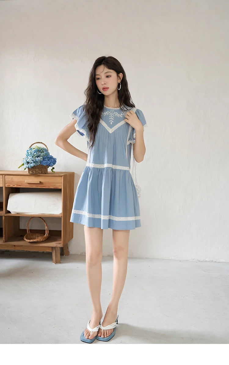 Mishow Lace Embroidery Flying Sleeve Dress MXC39L1562