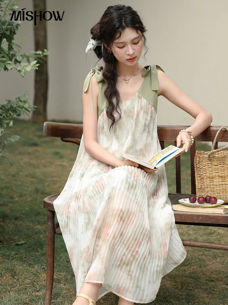 Mishow French Floral Suspender Vacation Dress MXD28L1862